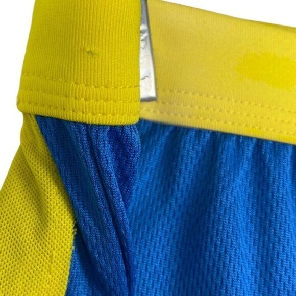 Wang jiang Men Swimwear Running Shorts Jock Strap DK Blue & Yellow US XL - Picture 8 of 12